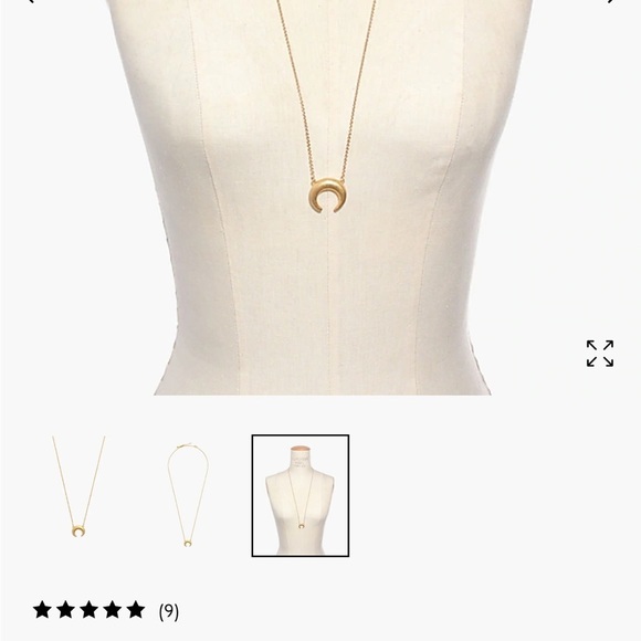 Madewell chunky crescent moon gold tone necklace - Picture 2 of 5